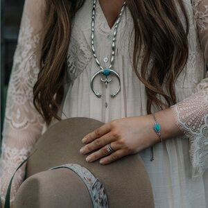 Faux Turquoise and Silver Jewelry Set